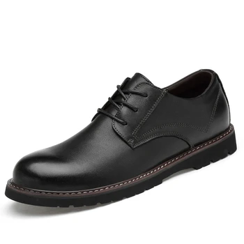 Мъжки обувки Oxfords От естествена кожа 2022 Модела обувки Мъжки обувки за Сватба social chaussure homme Кафяви Офис Официални Обувки Плюс Размер